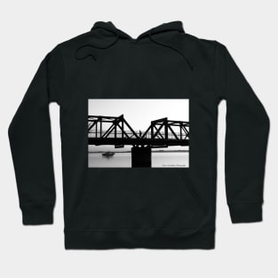 Alone in morning silhouette. Hoodie